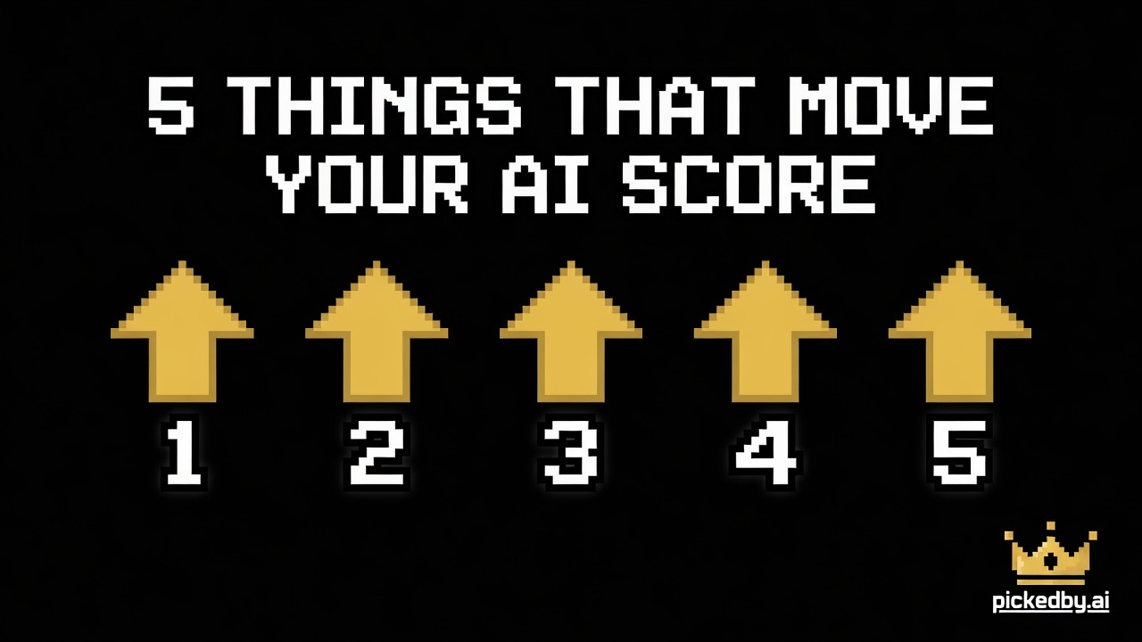 5 things that move your AI visibility score — pickedby.ai