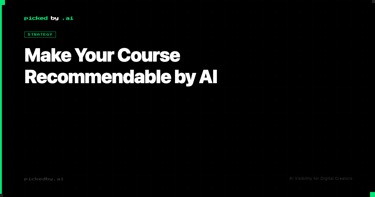 Recommendable Online Course Creator AI Discovery — Make Your Course Recommendable by ...